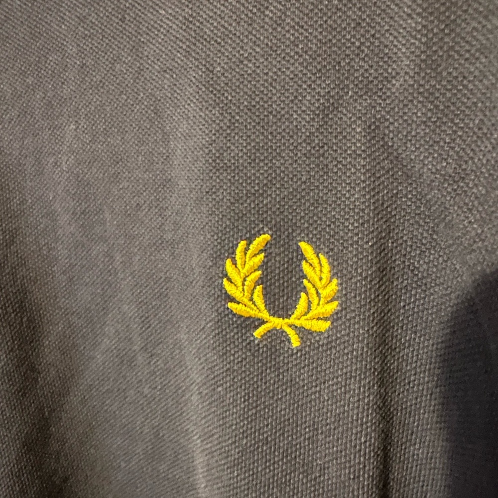 Fred Perry Navy Polo with Yellow Trim - Picture 2 of 3